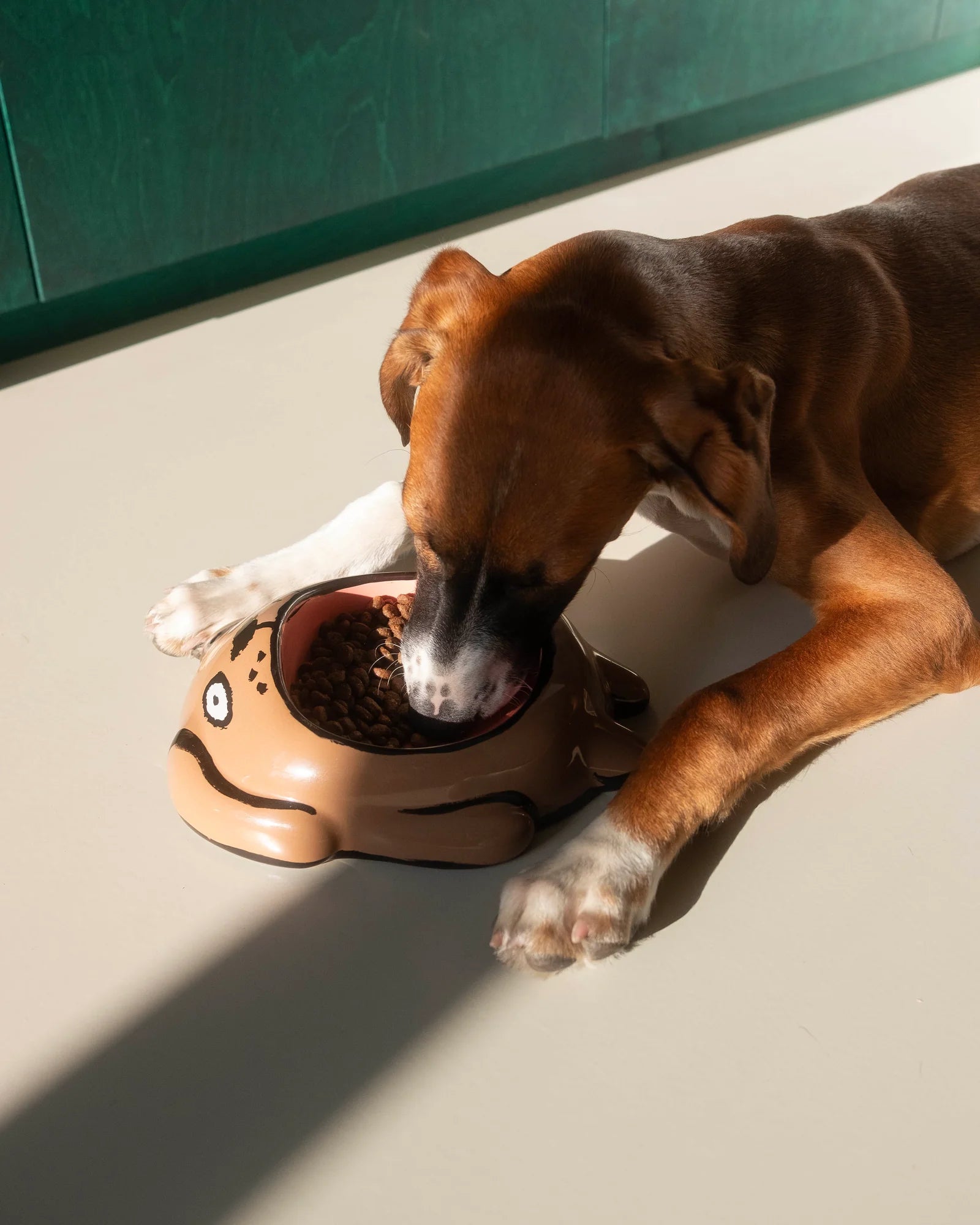 Gamelle Marron et Rose Dog Bowl en céramique - Home Studyo