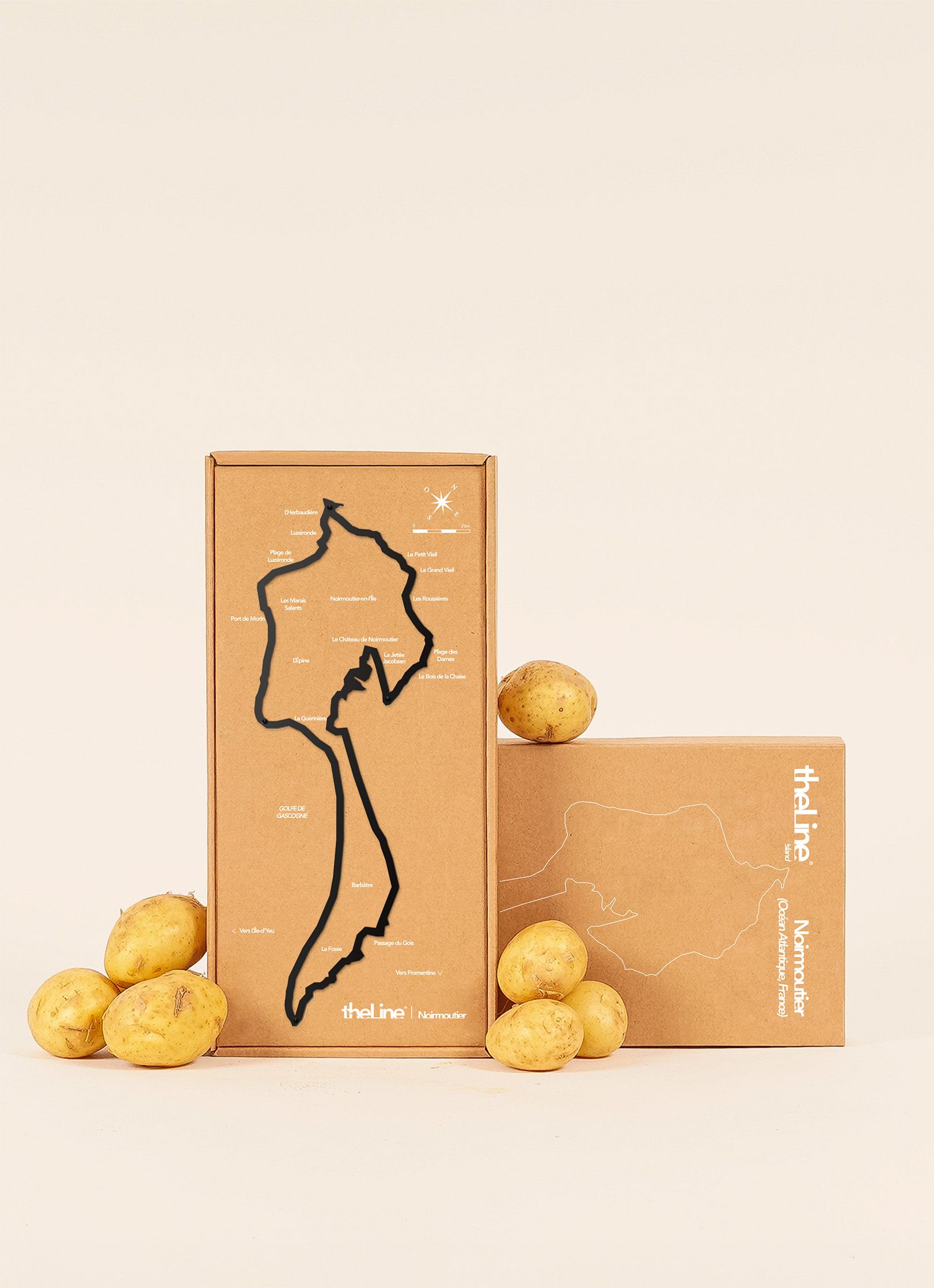 Île Noirmoutier - The Line Island - silhouette en acier inoxydable