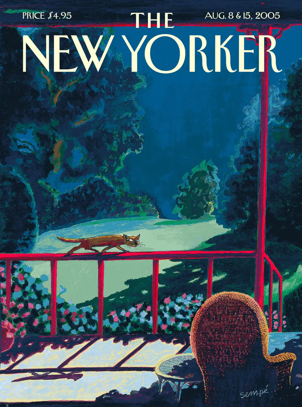 Illustration "Cats night" par Sempé pour The New Yorker