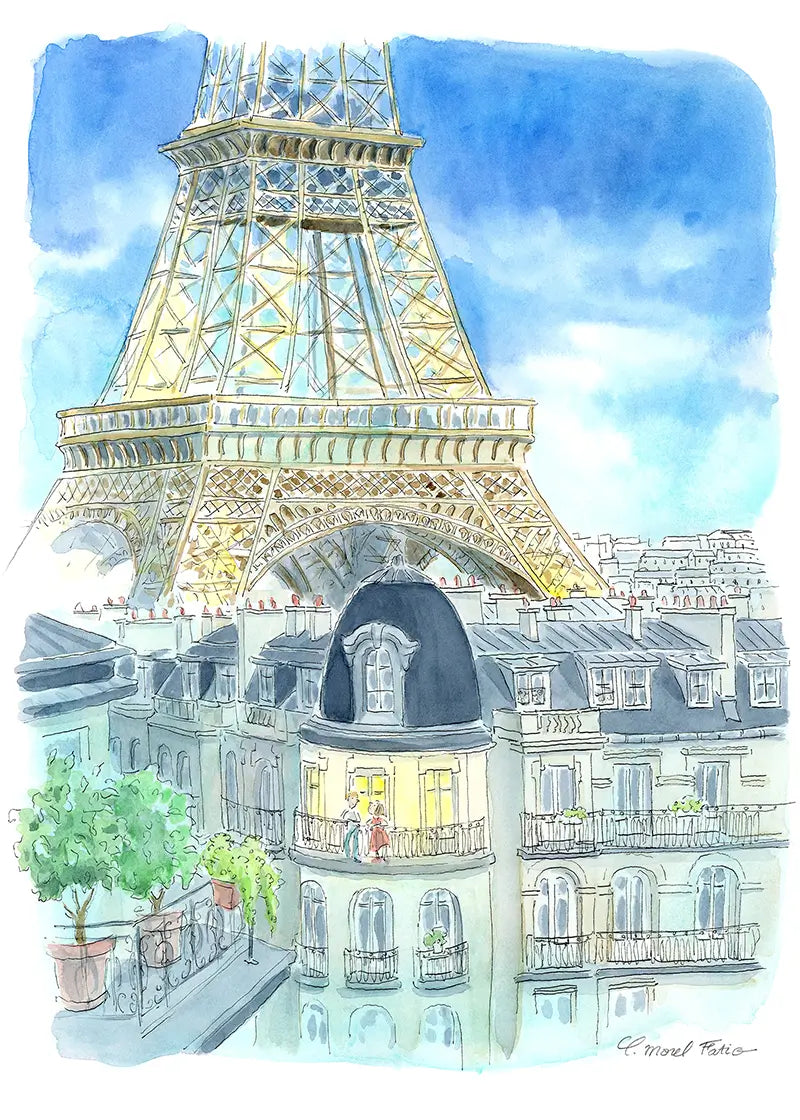 Illustration de Claire Morel Fatio A l'ombre de la Tour Eiffel