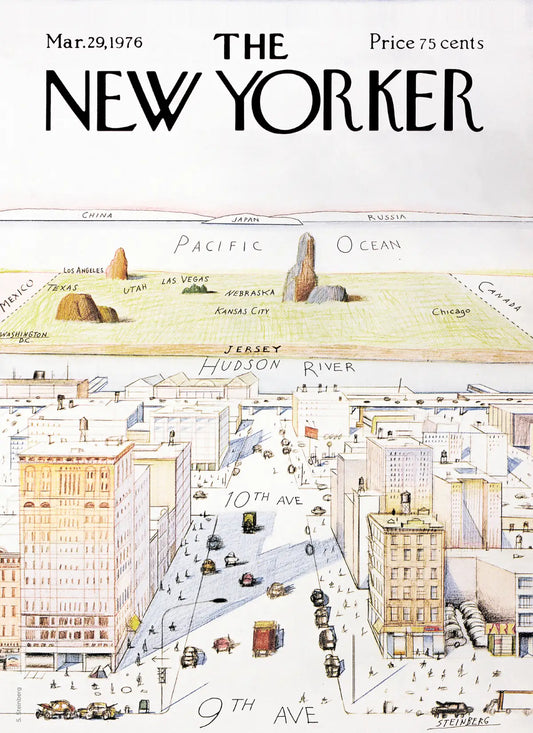 Illustration "9th ave" par Steinberg pour The New Yorker