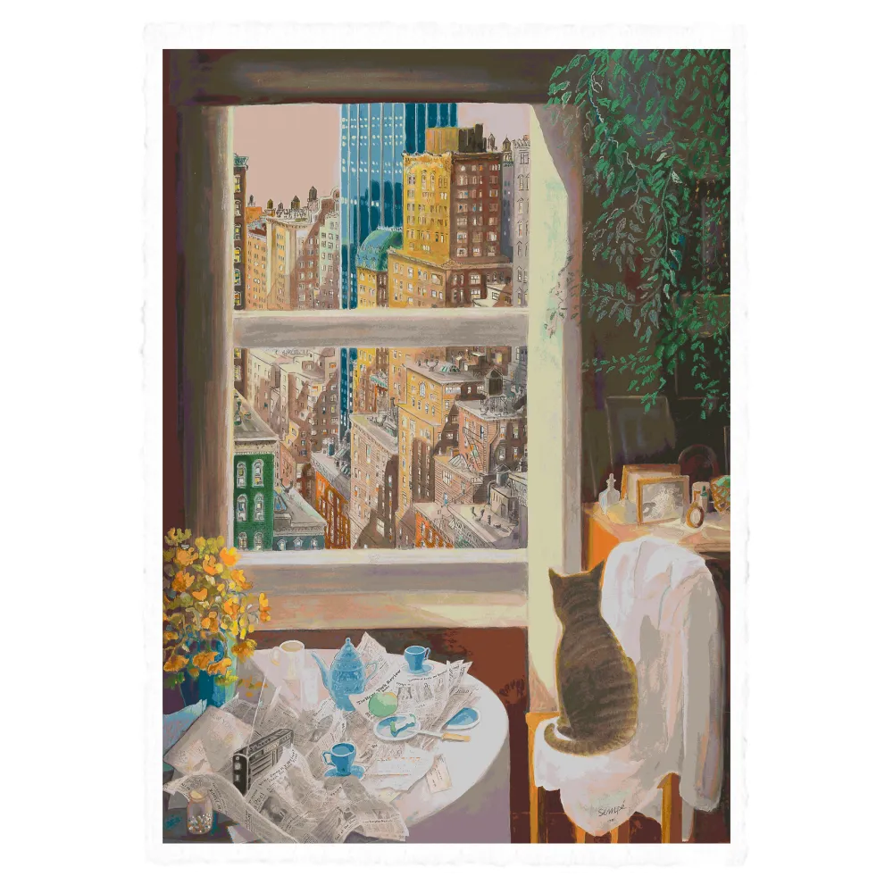Affiche Sempé - Chat New York - tirage papier velin 38x56