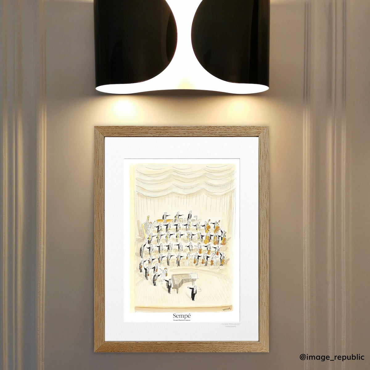 Affiche Sempé Orchestre -sur un mur