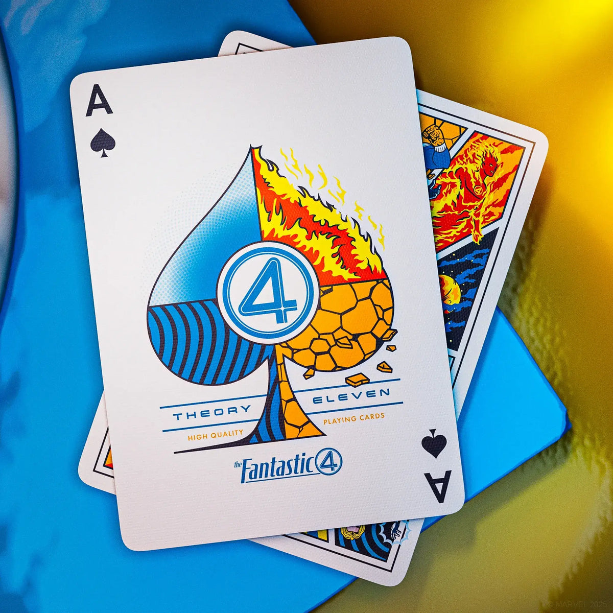 Carte As de Pique représentant le logo des 4 fantastiques 
