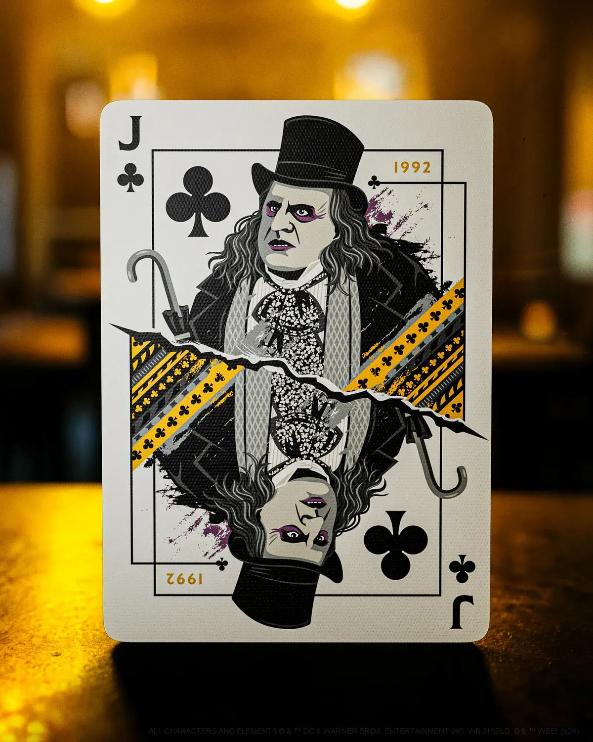 Carte Valet de Trèfle à l'effigie du Pingouin