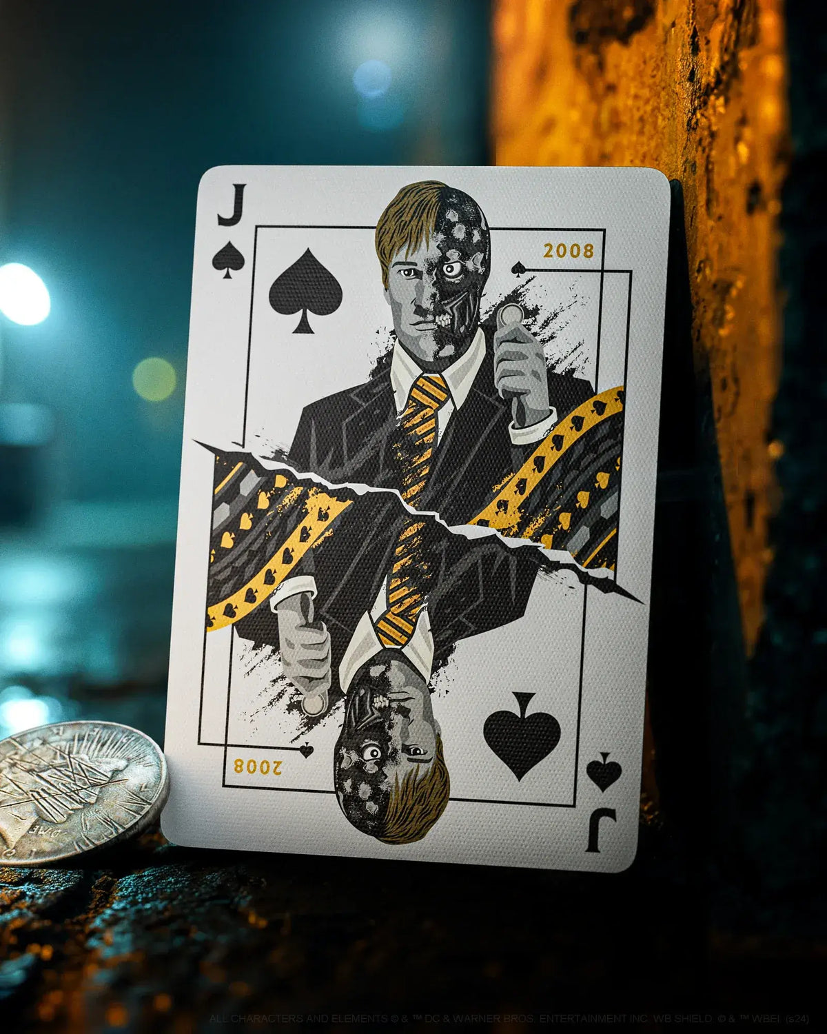 Carte Valet de Pique à l'effigie de Double-Face de The Dark Knight