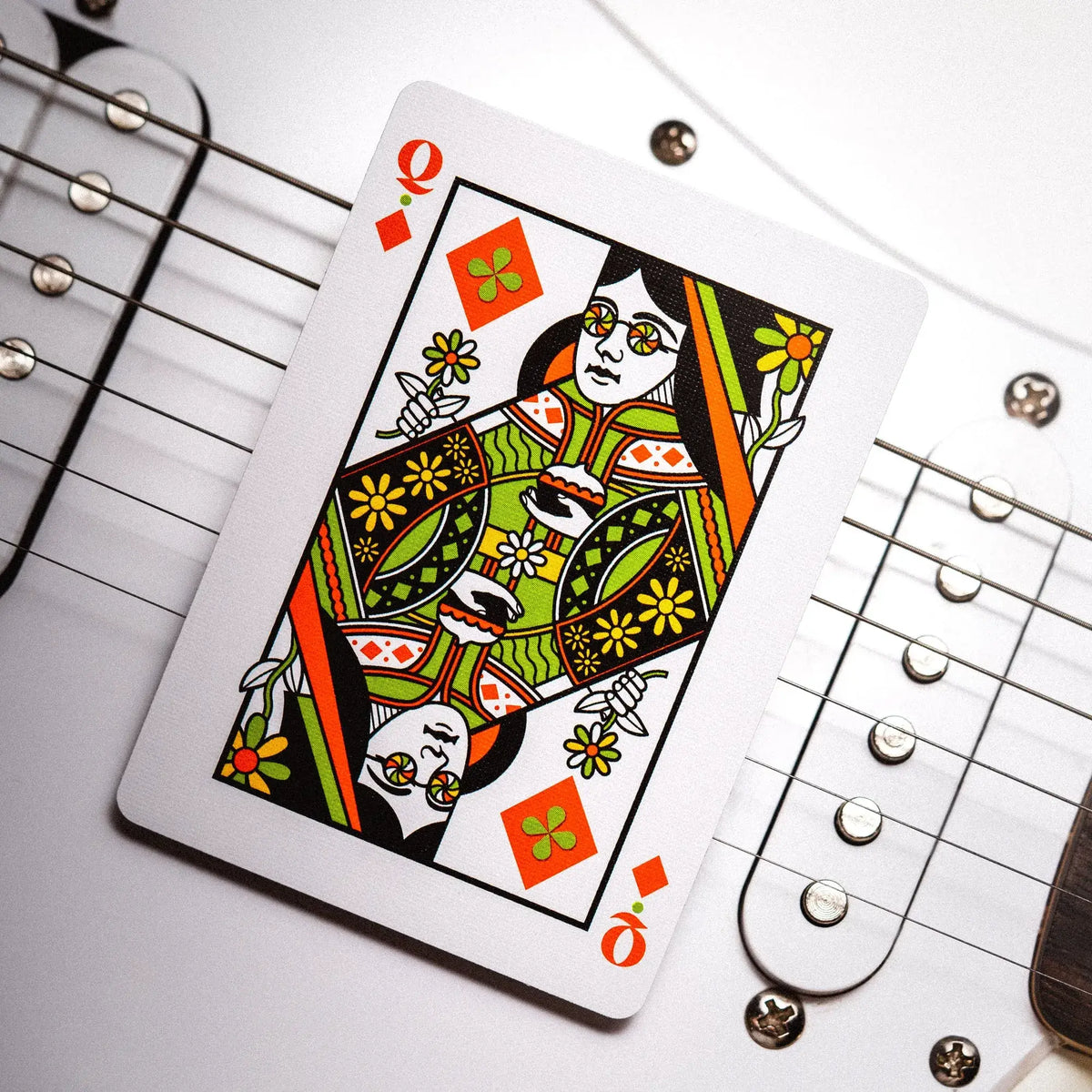 Carte Dame de Carreau du jeu Les Beatles