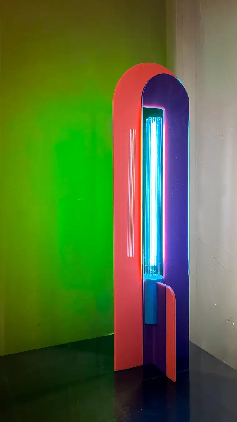 Lampe Andy rose, bleu et vert