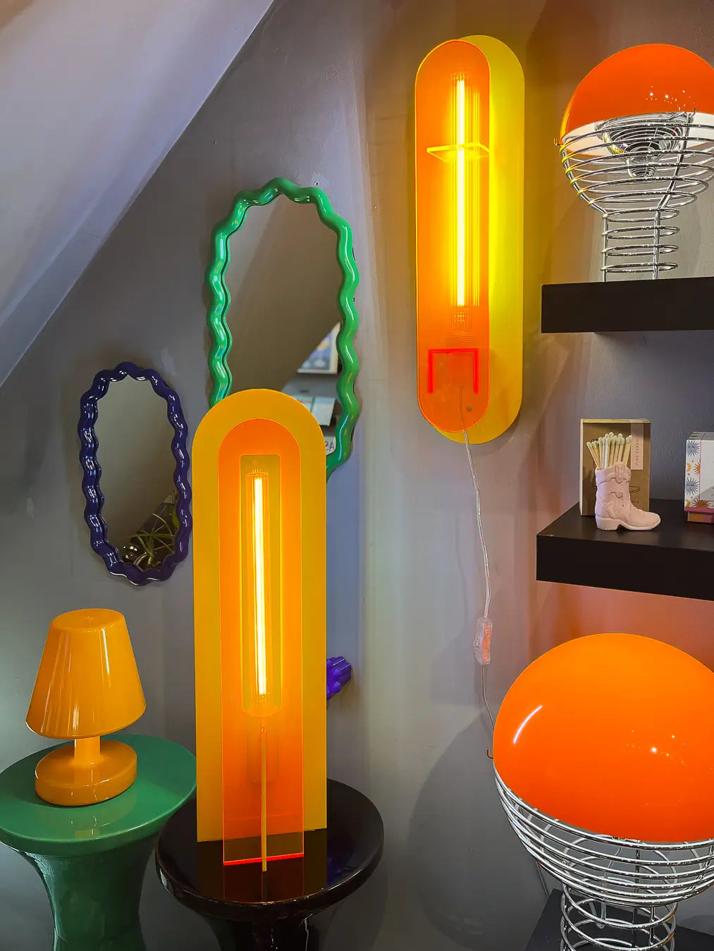 Lampe et applique Andy jaunes et oranges