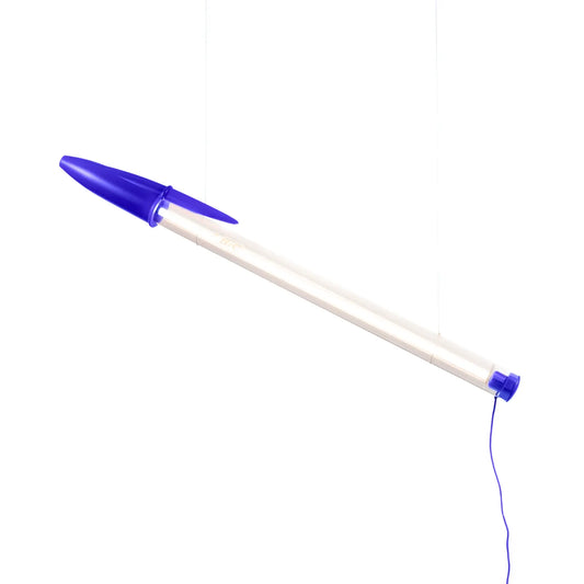 lampe bic seletti bleue vue produit sur fond blanc inclinee