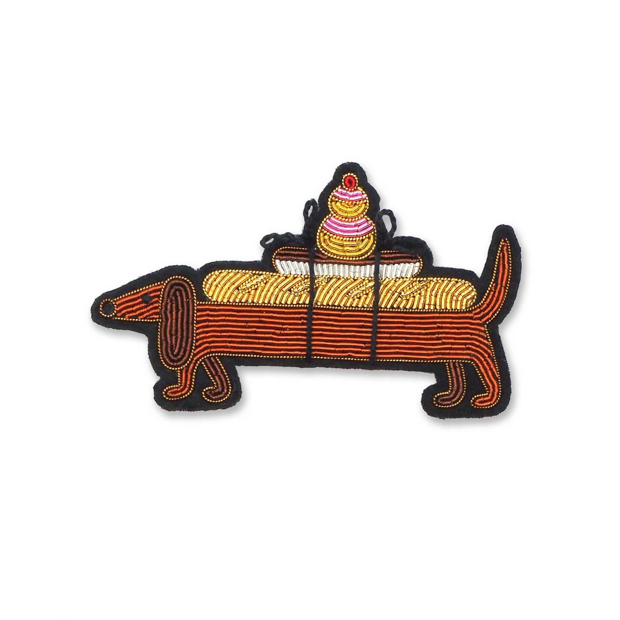 Teckel Gourmand - Broche Brodée Main - Macon&Lesquoy