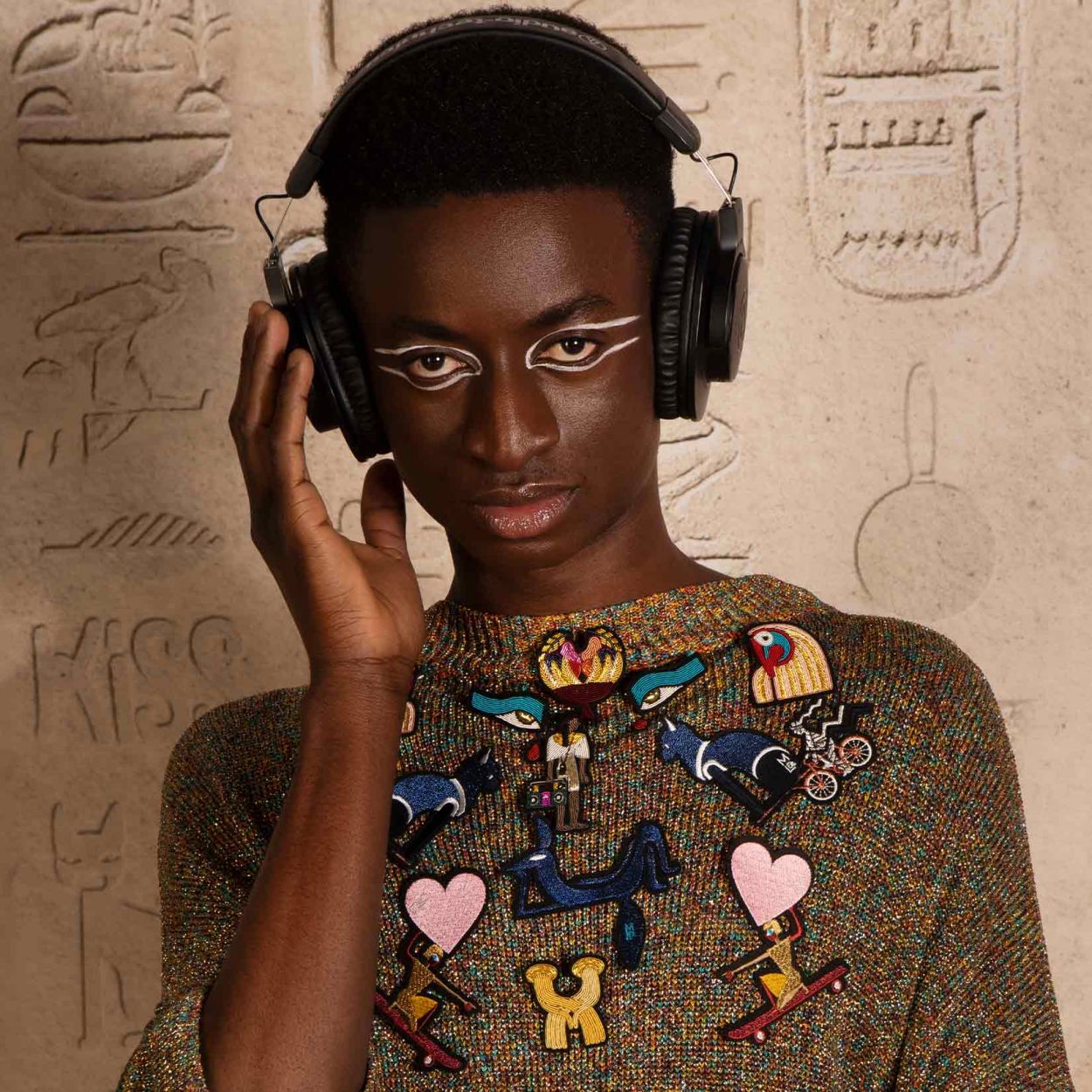 Anubis et Chat Antique - Écusson Brodée Main - Macon&Lesquoy