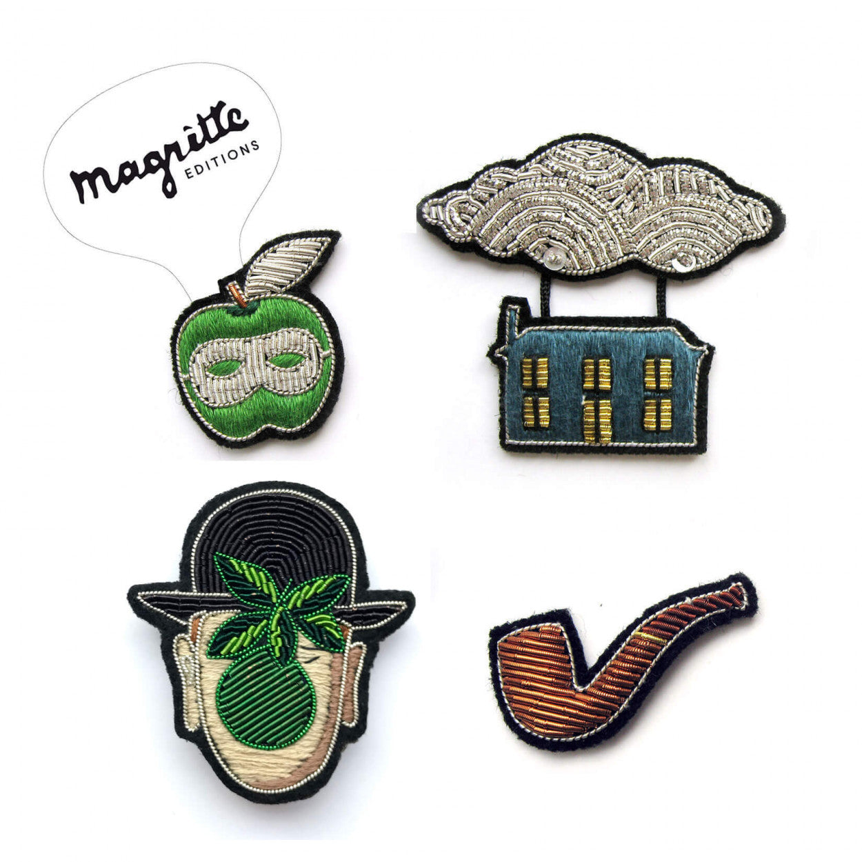 Magritte Pipe - Broche Brodés Main - Macon&Lesquoy