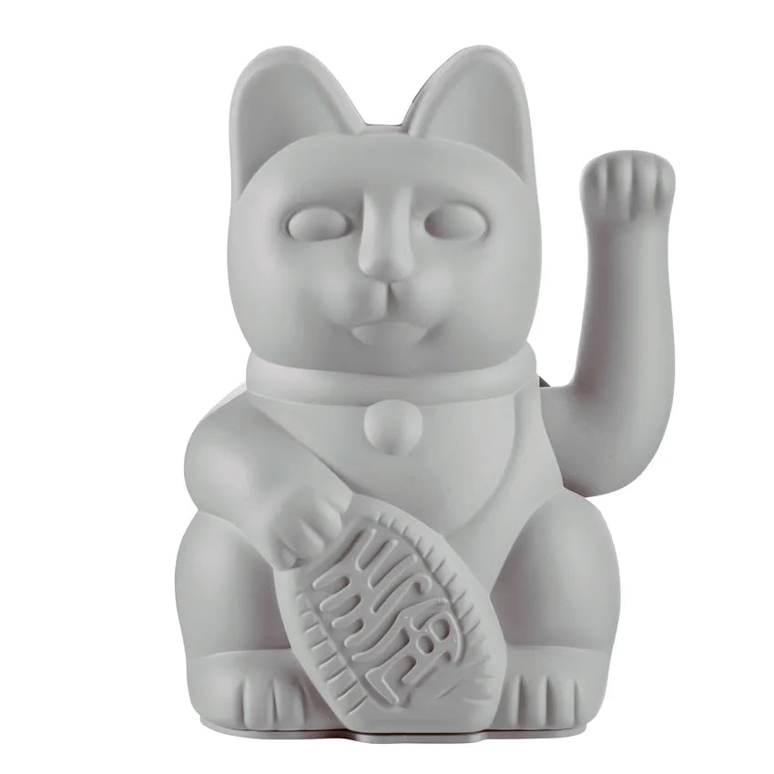 Maneki Neko gris Donkey chat porte-bonheur japonais symbole de fiabilité