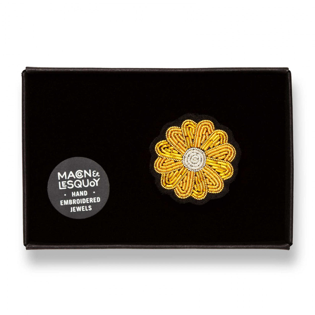 Marguerite Or - Broche Brodés Main - Macon&Lesquoy