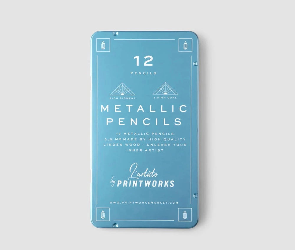 Mettalic - Boite de 12 Crayons métallisés - Printworks