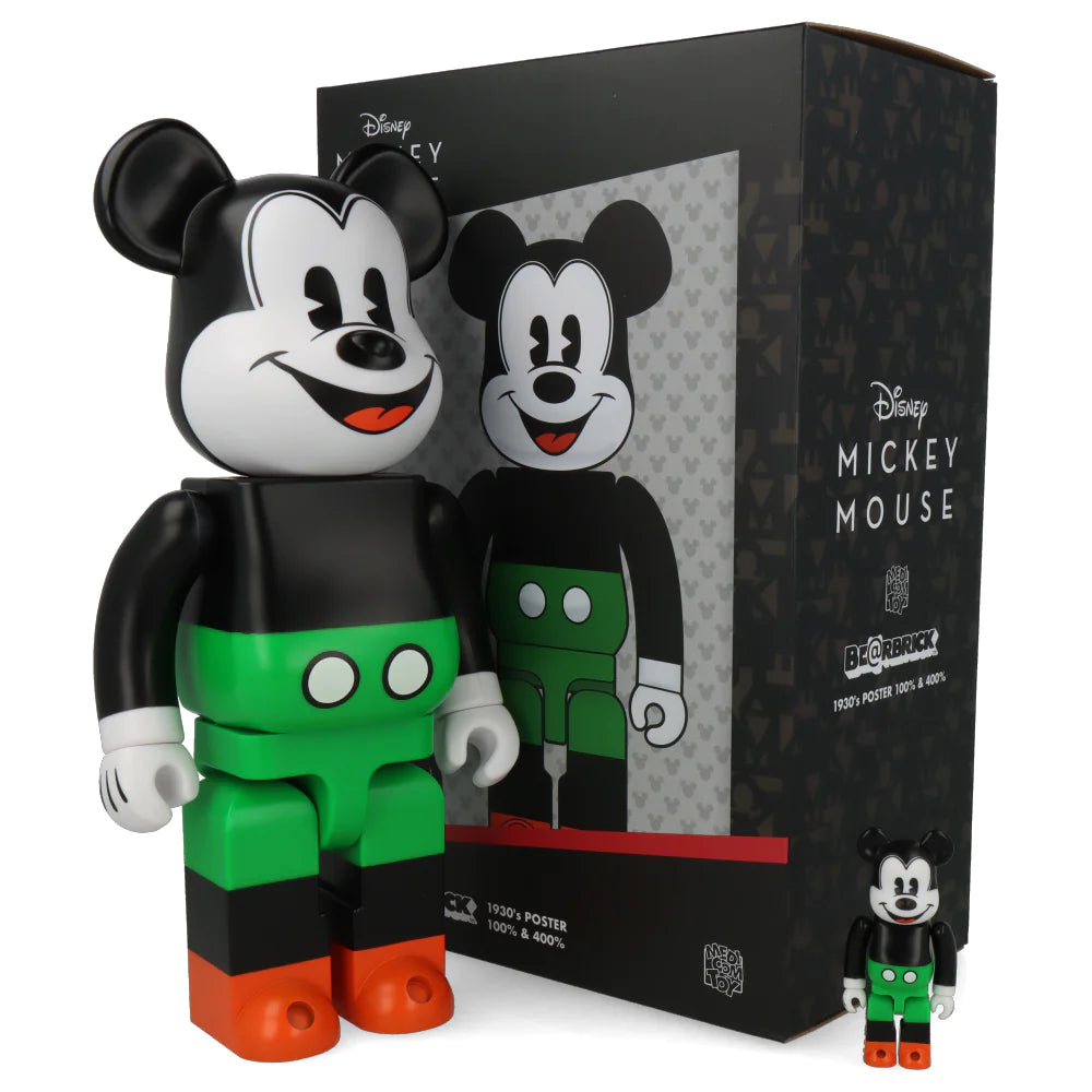 ベアブリック ミッキーマウス 1930's POSTER 400% Bearbrick Mickey Mouse 1930's Poster - Set 400% + 100