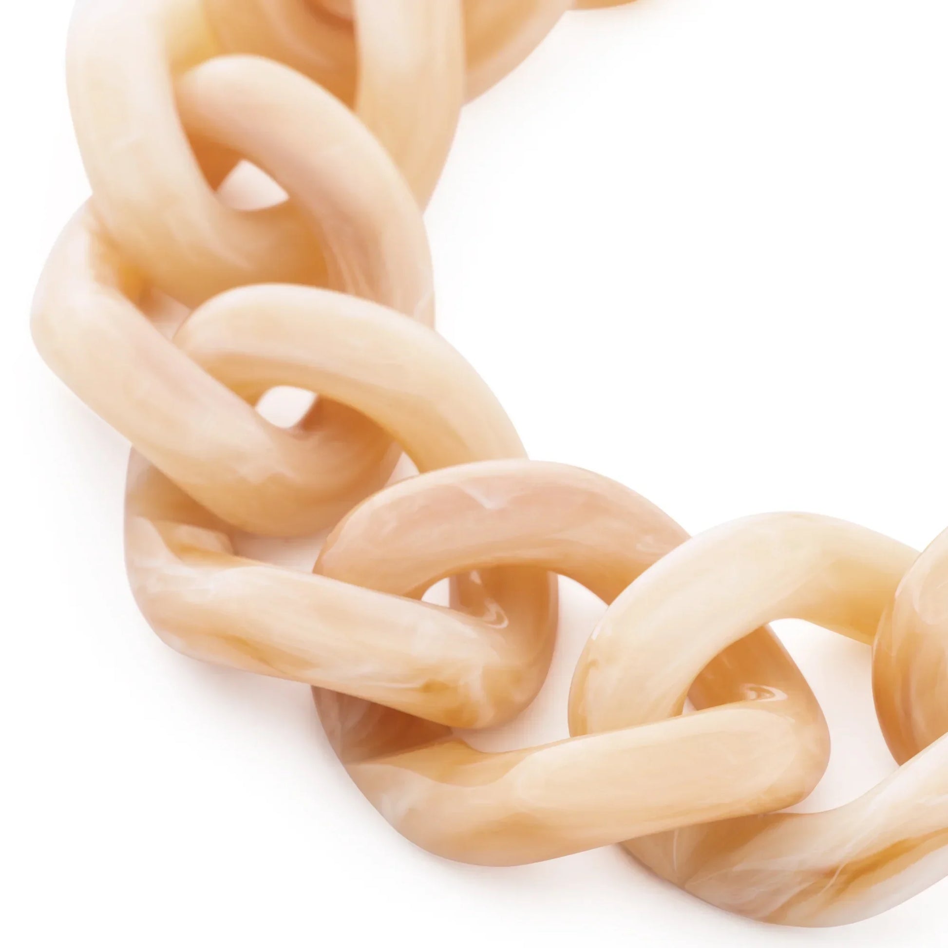 Bracelet à grosses mailles mini flat chain Creme Brûlée Marble - Vanessa Baroni 