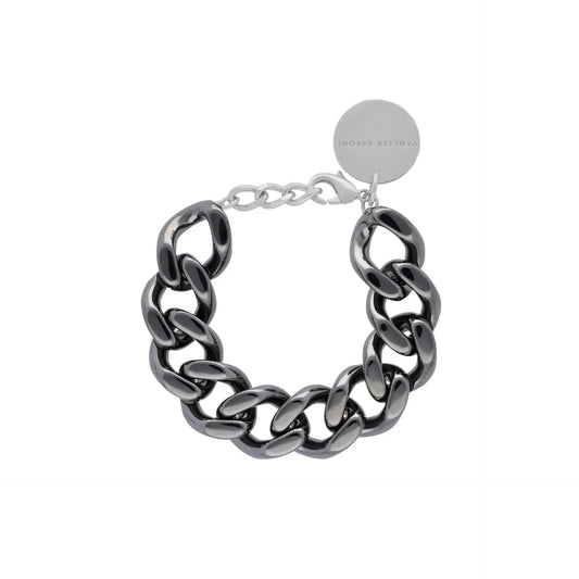 Mini Flat Chain Ultrablack - Bracelet à maillons plats noir - Vanessa Baroni