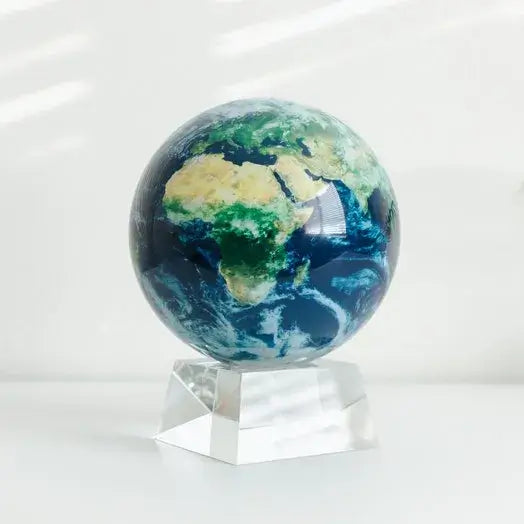 Mova Globe de la Terre et nuages avec bloc en cristal