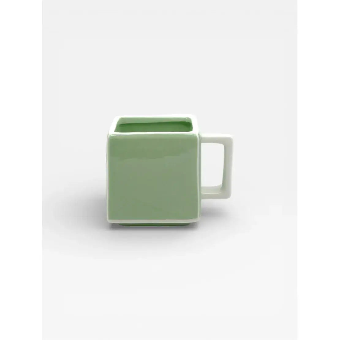 Mug en céramique Table Machine vert et blanc design graphique