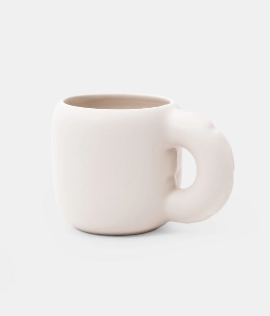 Mug Gaston matte Bone en céramique blanc - Home Studyo