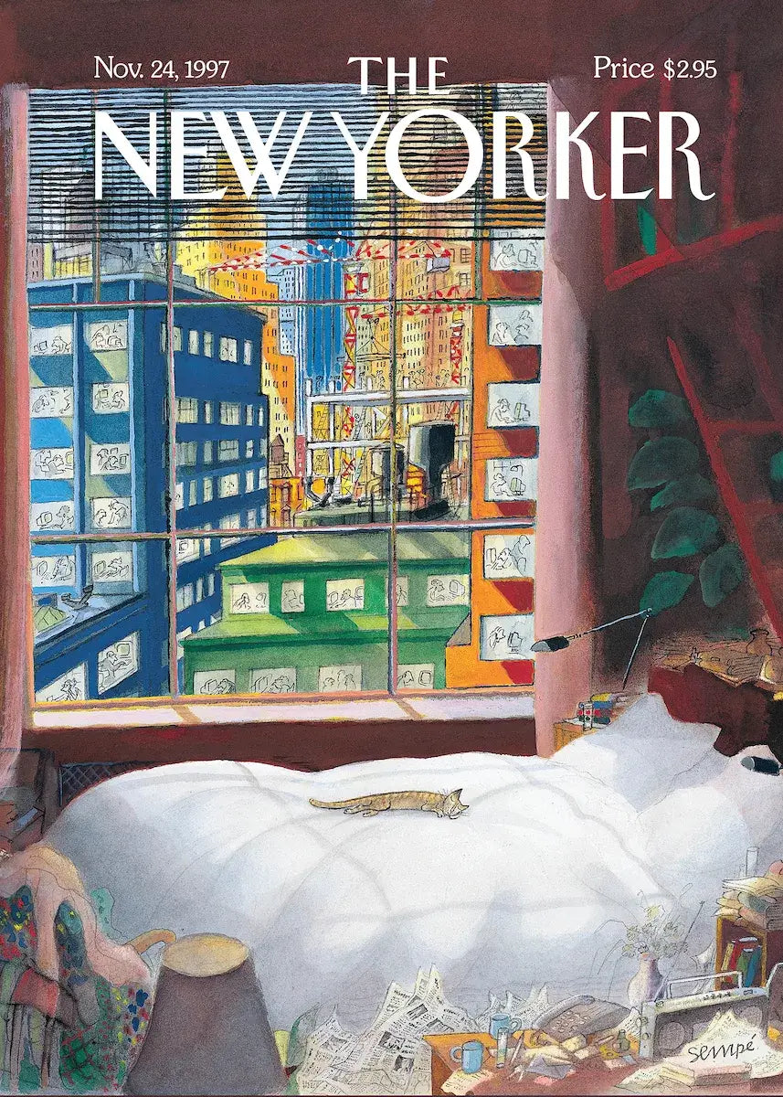 Affiche Sempé pour le New Yorker - Cat sleeping by the Window