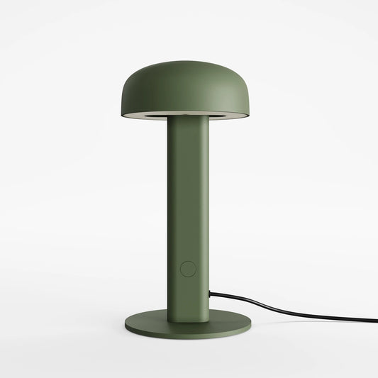 Lampe de table Tiptoe vert romarin, tête inclinable
