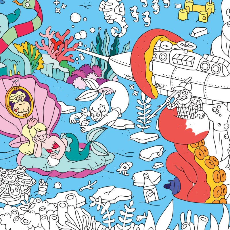 Coloriage géant Océan par OMY