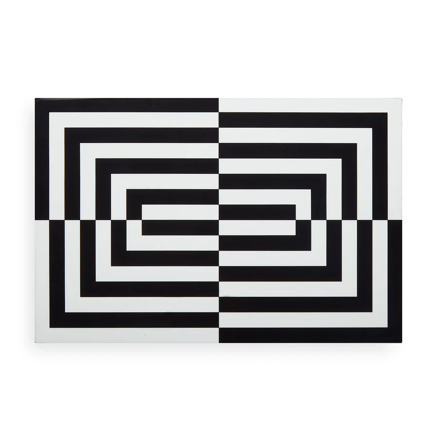 Boite laquée noir et blanc - Grande boîte Jonathan Adler Op Art 