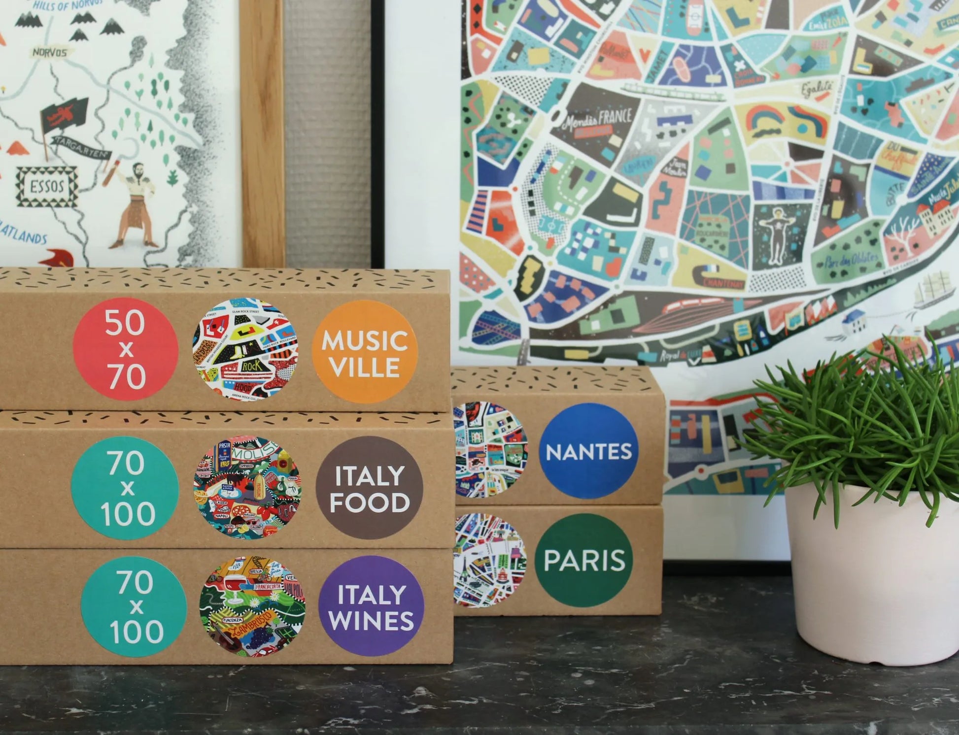 Packaging en carton des affiches 50x70 Antoine Corbineau