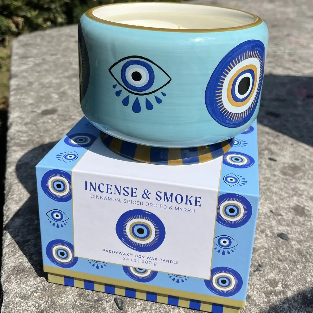 Grande bougie A Dopo Œil sur sa boite 