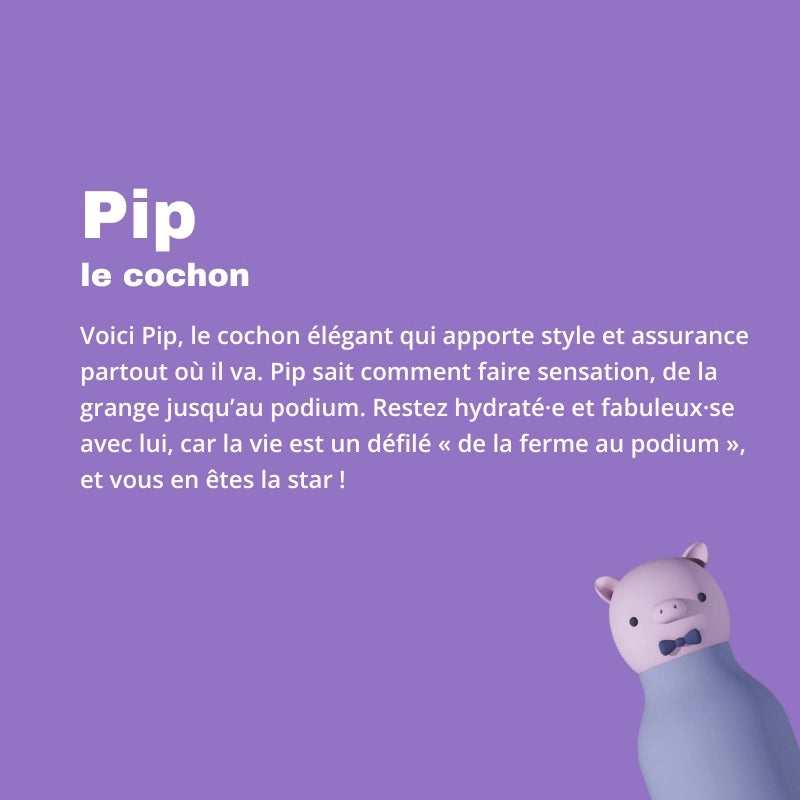 Biographie de Pip le cochon - Collection Bestie - Gourdes isothermes