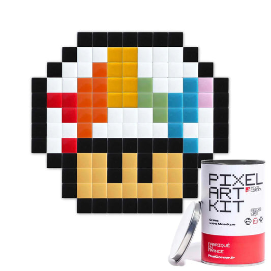 Mosaïque Champignon Rainbow pixel art kit - Pixel Corner