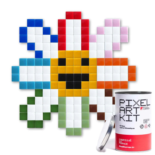 Mosaïque Flower Power pixel art kit - Pixel Corner