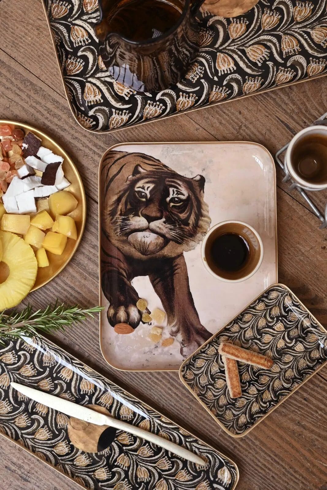 Albizia - Plateau Duo en aluminium emaillé - Boncoeurs