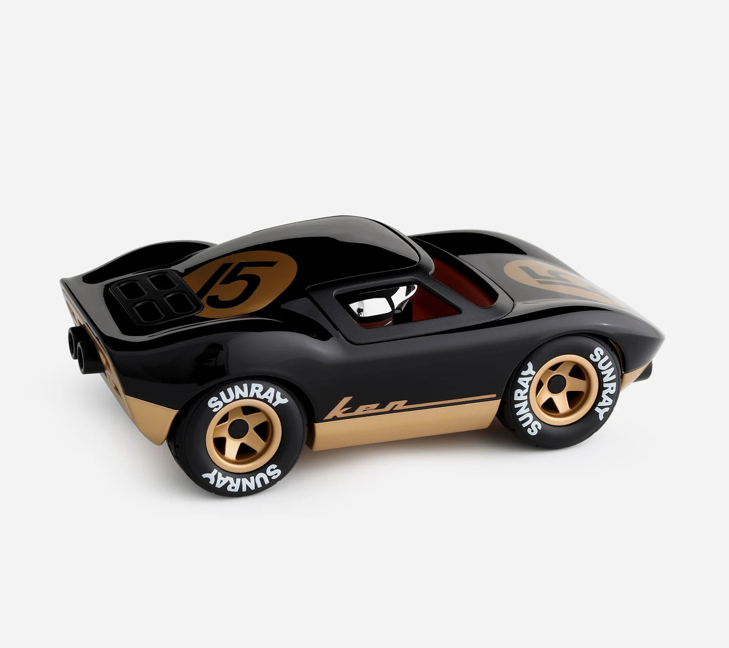 Voiture miniature Playforever Ken Cave noire et or vue de profil