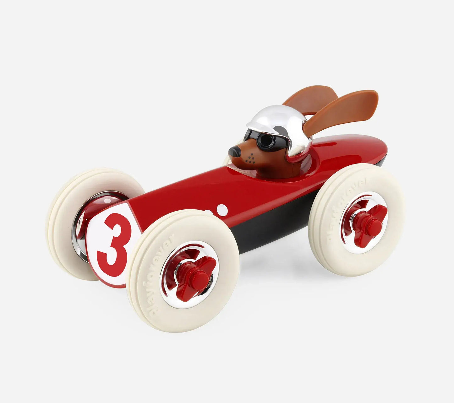 Voiture miniature Playforever Rufus Patrick rouge vue 3/4