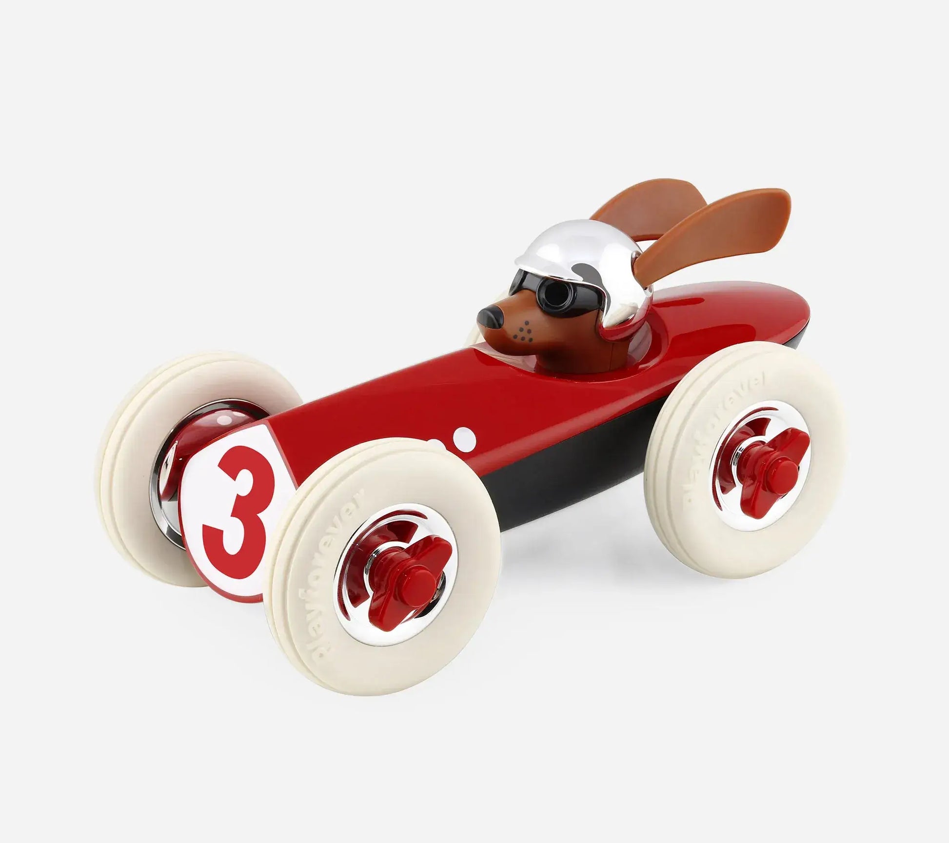 Voiture miniature Playforever Rufus Patrick rouge vue 3/4