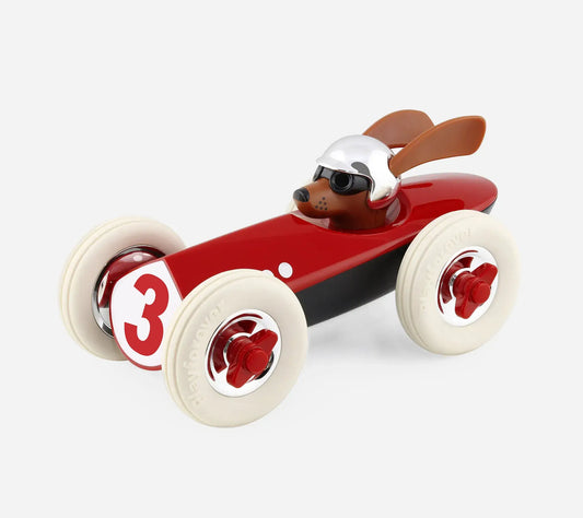 Voiture miniature Playforever Rufus Patrick rouge vue 3/4