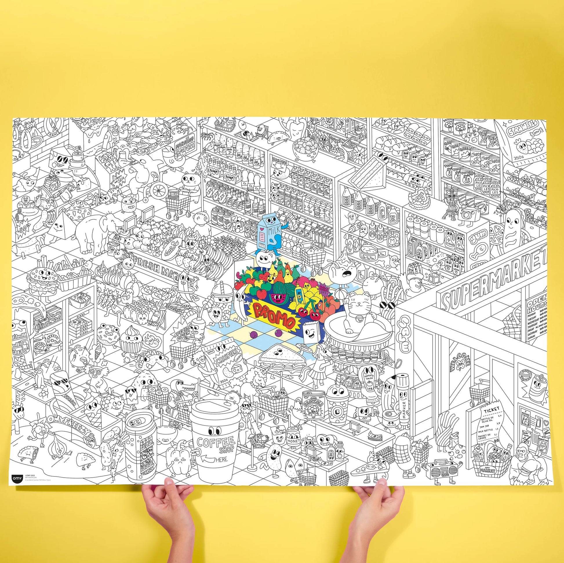 Poster Géant à colorier Super Market - OMY