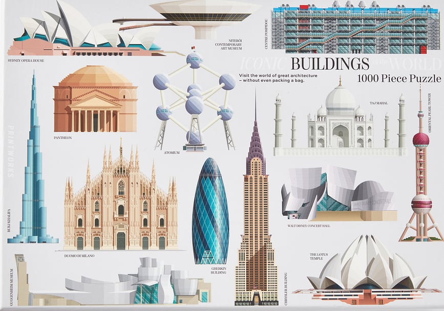 Puzzle Iconics Buildings Printworks - 1000 pièces