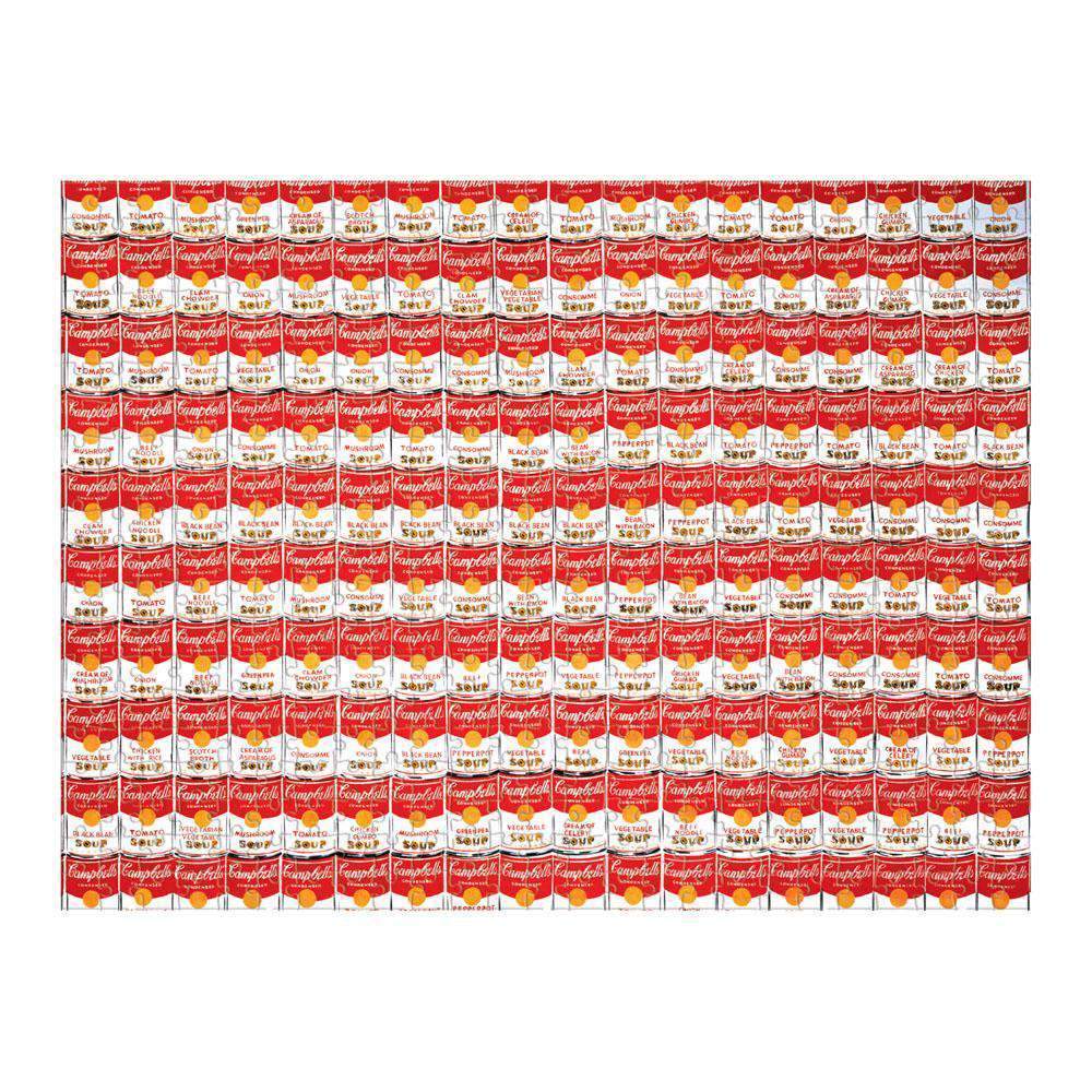 Puzzle Andy Warhol Campbell's Soup Cans 500 pièces Galison - Puzzle double face - 1 côté une conserve Tomato Soup - 1 côté multiples conserves Tomato Soup blanches et rouges