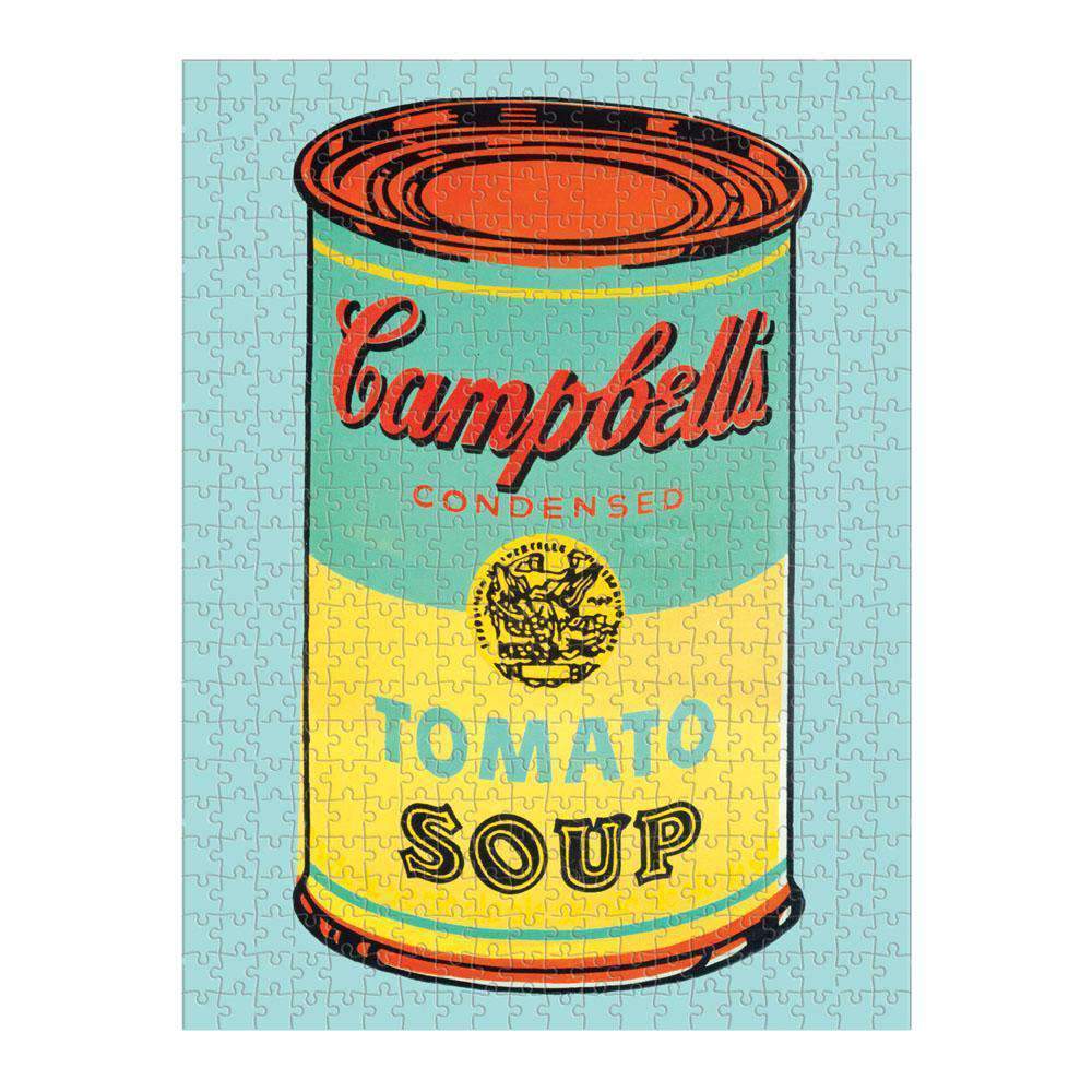 Puzzle Andy Warhol Campbell's Soup Cans 500 pièces Galison - Puzzle double face - 1 côté une conserve Tomato Soup - 1 côté multiples conserves Tomato Soup blanches et rouges