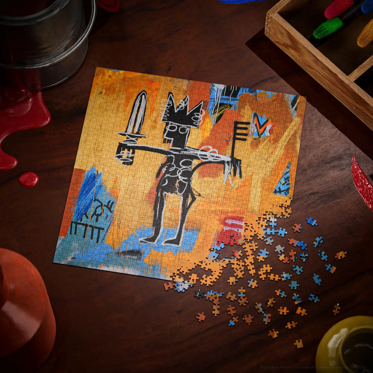 Puzzle Untitled quasiment complété sur une table