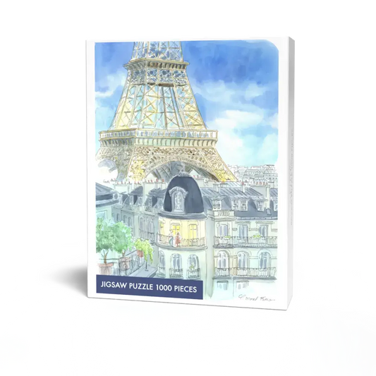 Boite du puzzle Claire Morel :  A l'ombre de la tour de la Tour Eiffel