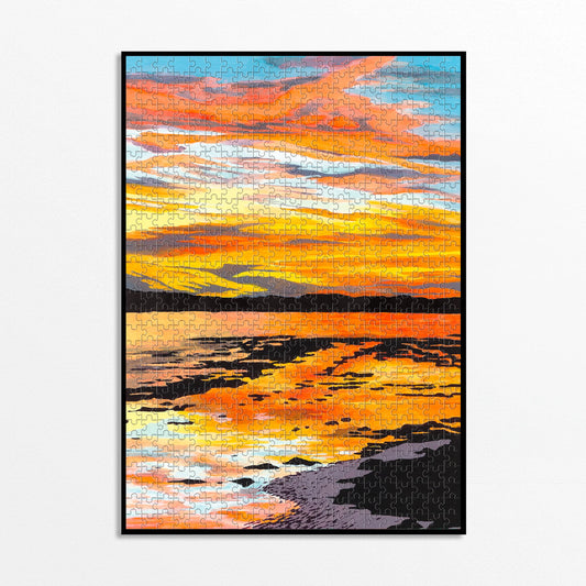Puzzle Golden Hour Piece and Love 1000 pièces illustré par Elsa Saunier