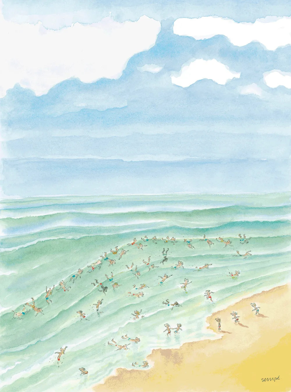 Illustration du puzzle Sempé Baignade 1000 pièces édité par Image Republic