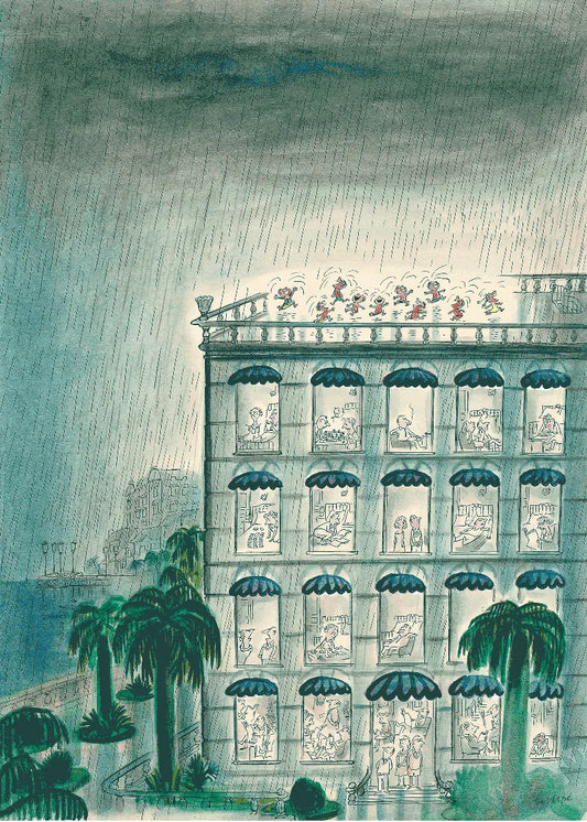 Puzzle Sempé Immeuble pluie, des enfants dansent sous la pluie sur le toit d'un immeuble- 1000 pièces - Image Republic -