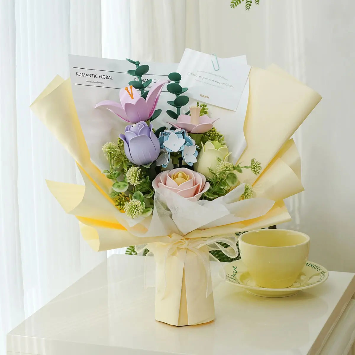 Bouquet de fleurs printanières en maquette en bois 3D DIY par Rolife